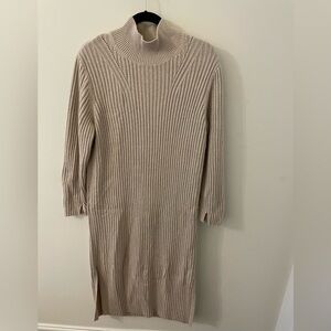 & Other Stories Cream Ribbed Knit Dress